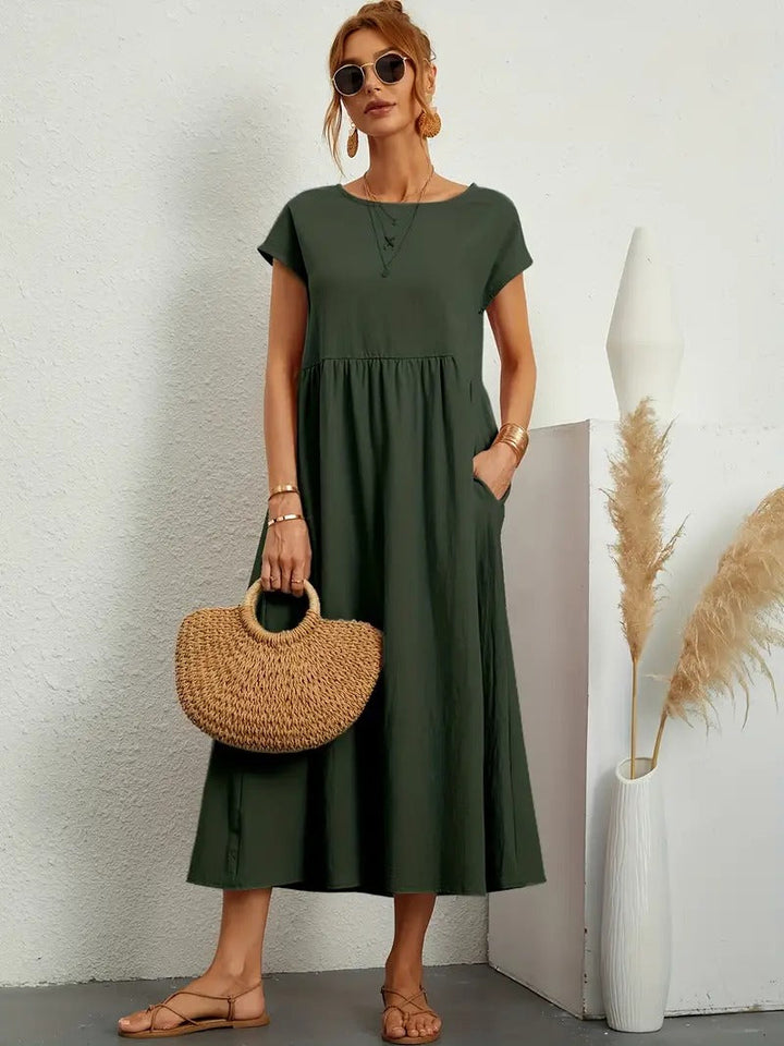 Robe en Lin Premium avec Poches – Élégance Intemporelle et Confort pour Chaque Saison