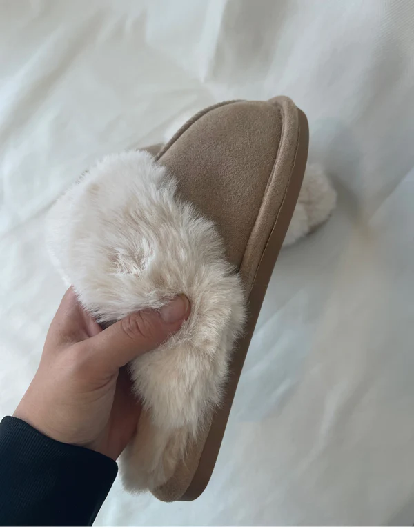 Amandine – Chaussures teddy beige, chaudes et élégantes pour tous les jours