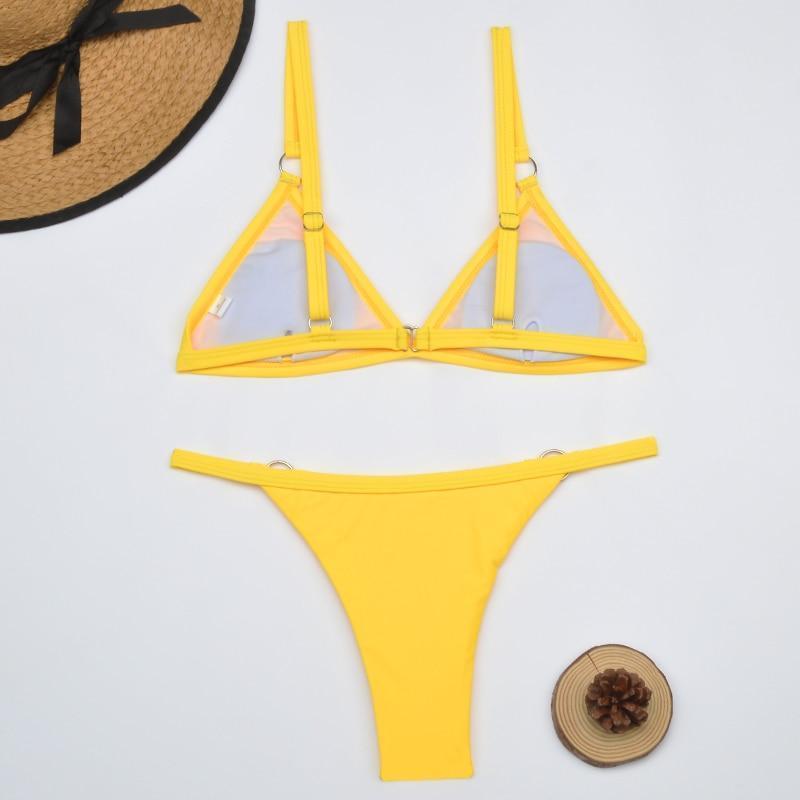 Bikini Due Pezzi Moderno con Accenti Dorati