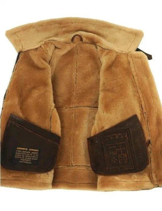 Veste en cuir avec fourrure - Olivier
