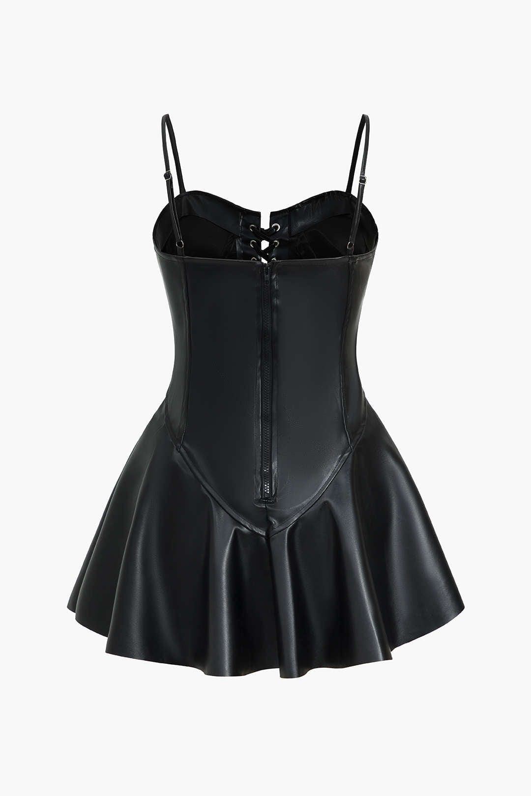 Robe courte en cuir