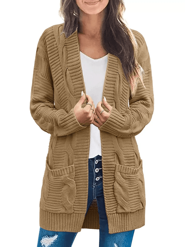 Raphaëlle - Cardigan en tricot torsadé à manches longues, élégant et chaleureux pour l'hiver