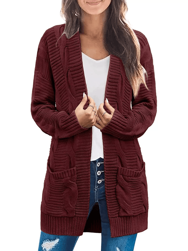 Raphaëlle - Cardigan en tricot torsadé à manches longues, élégant et chaleureux pour l'hiver