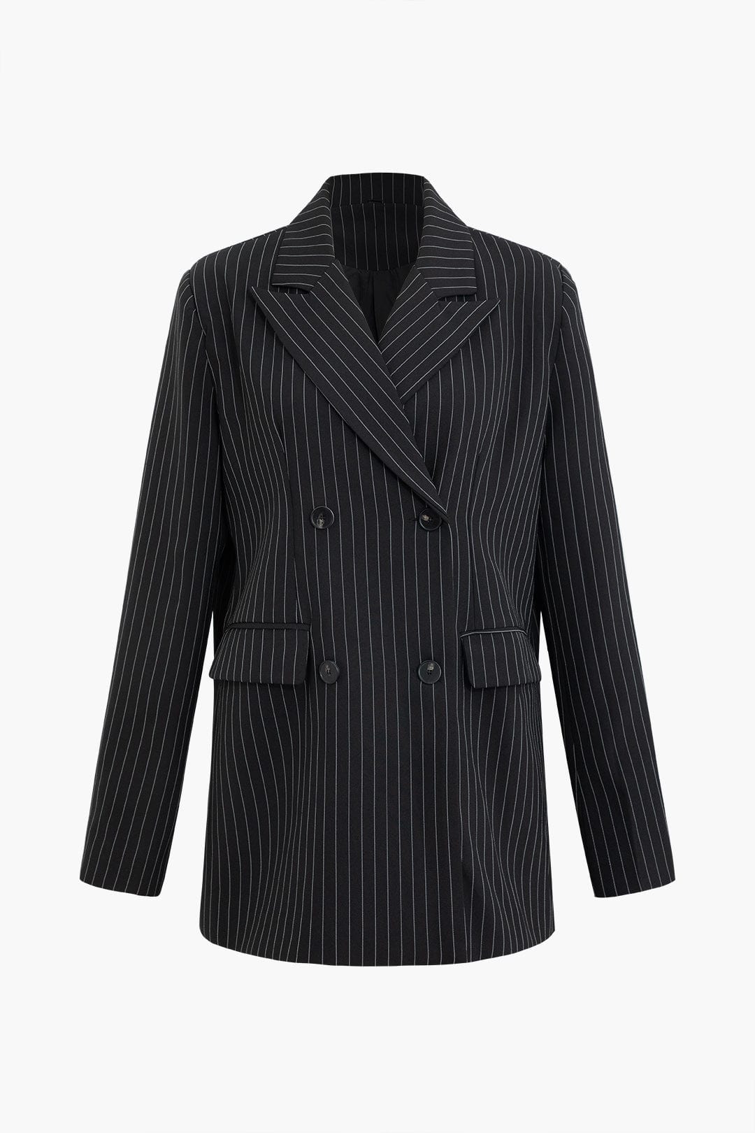 Blazer Oversize à Rayures Élégant – Parfait pour le Travail