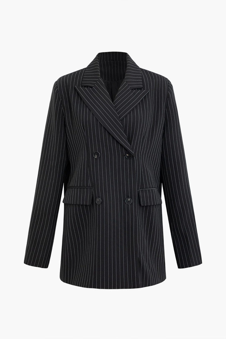 Blazer Oversize à Rayures Élégant – Parfait pour le Travail