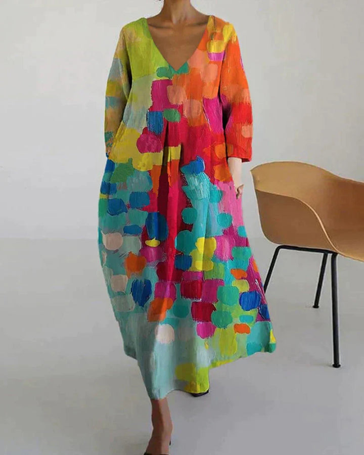 Sabrina | Vestito da donna stampato multicolore | Multicolore