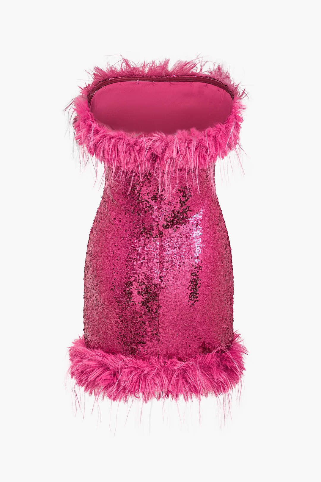 Robe sans manche à paillettes et plumes pour soirée élégante