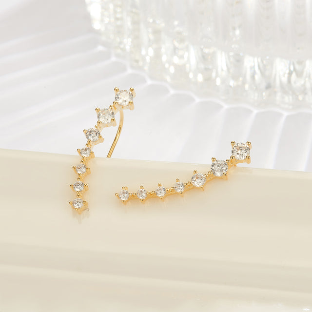 Sterling Silver 925 Earrings with Sparkling Zircon | Glamour