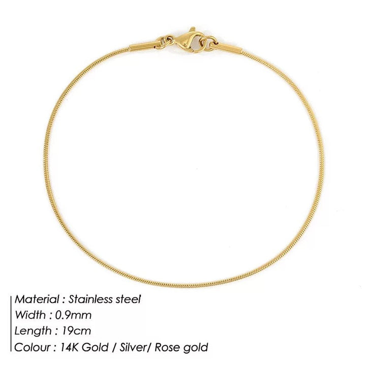 Bracelet Minimaliste avec Fermoir Serpent | Bändchen Armband Tendance