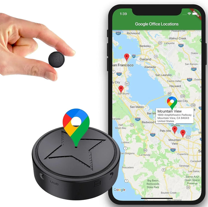 Kompaktowy magnetyczny lokalizator GPS – śledzenie w czasie rzeczywistym dla pojazdów, zwierząt domowych i cennych przedmiotów – ładowany przez USB