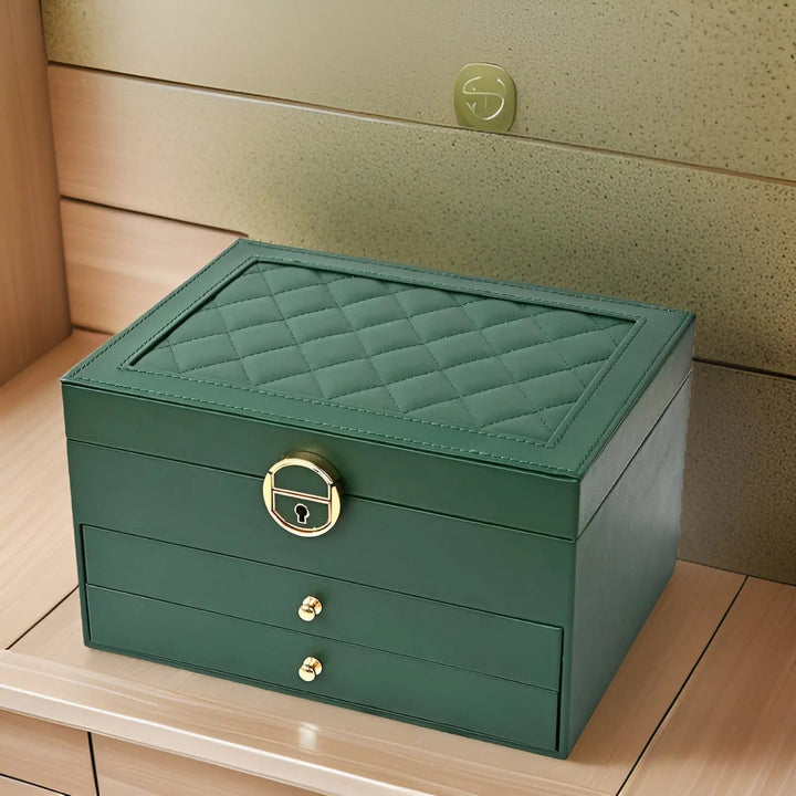 Luksusowe pudełko na biżuterię z wieloma warstwami – EleganceBox | Eleganckie przechowywanie biżuterii
