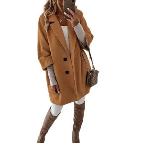 Clémence - Élégant manteau souple à double boutons