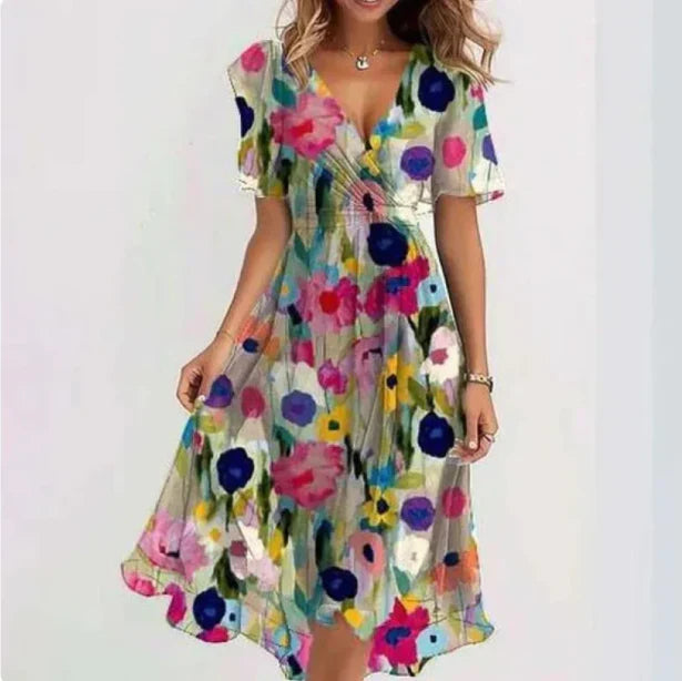 Sommer-Portemonnaie-Kleid für Damen | Midi