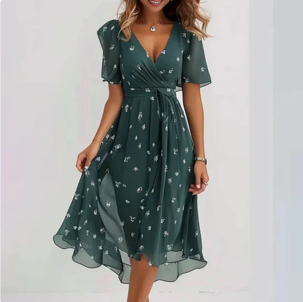 Sommer-Portemonnaie-Kleid für Damen | Midi