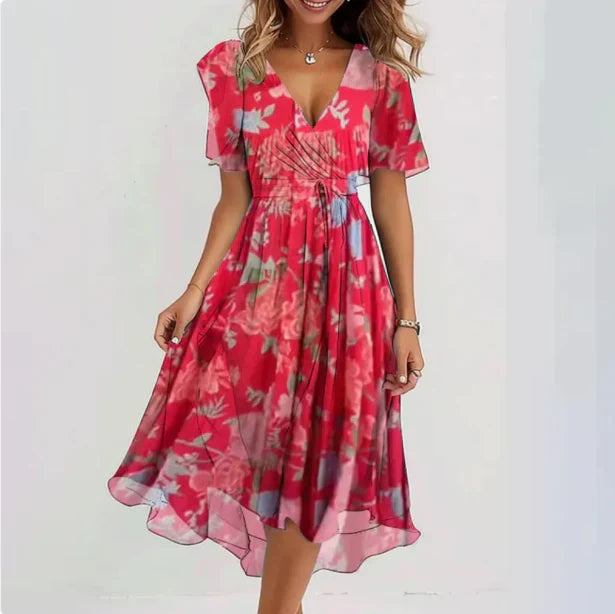 Sommer-Portemonnaie-Kleid für Damen | Midi