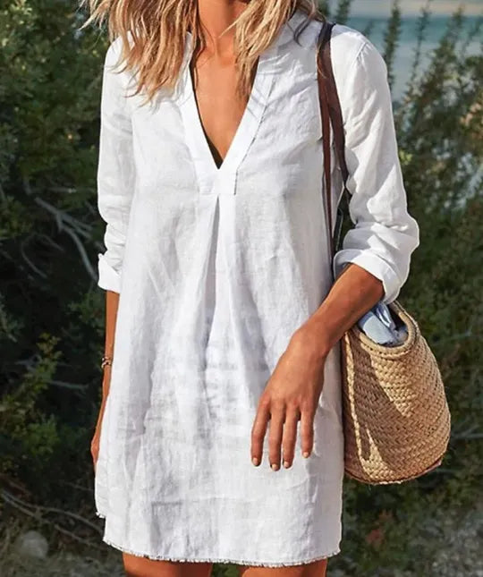 Sommer-Strandkleid mit 3/4-Ärmeln für Damen | Mini