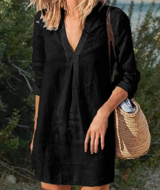 Sommer-Strandkleid mit 3/4-Ärmeln für Damen | Mini