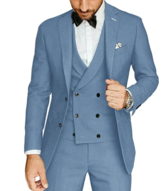 Light three-piece suit with single notch lapel - Peter