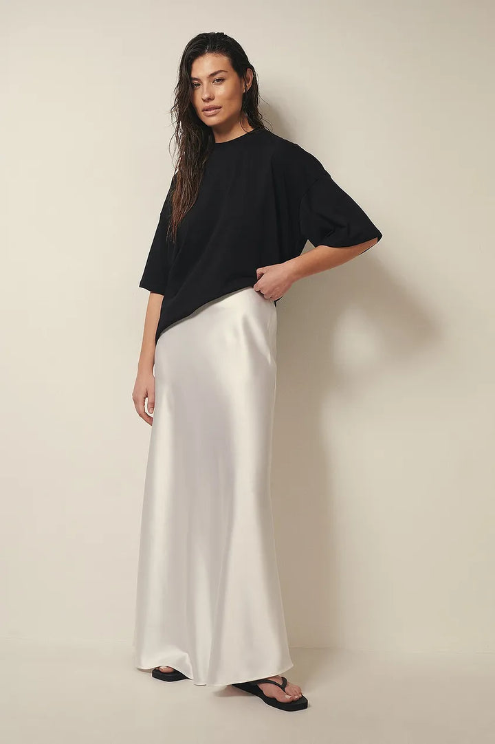 Tiphaine - Jupe satinée taille haute, élégante et raffinée pour toutes les occasions