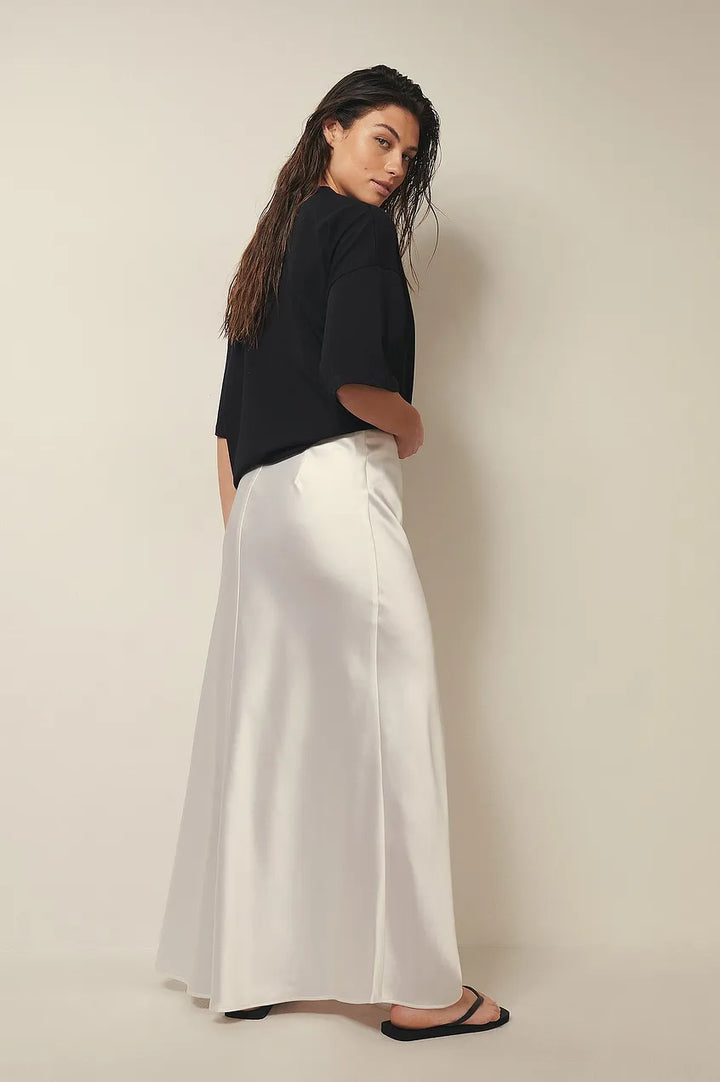 Tiphaine - Jupe satinée taille haute, élégante et raffinée pour toutes les occasions