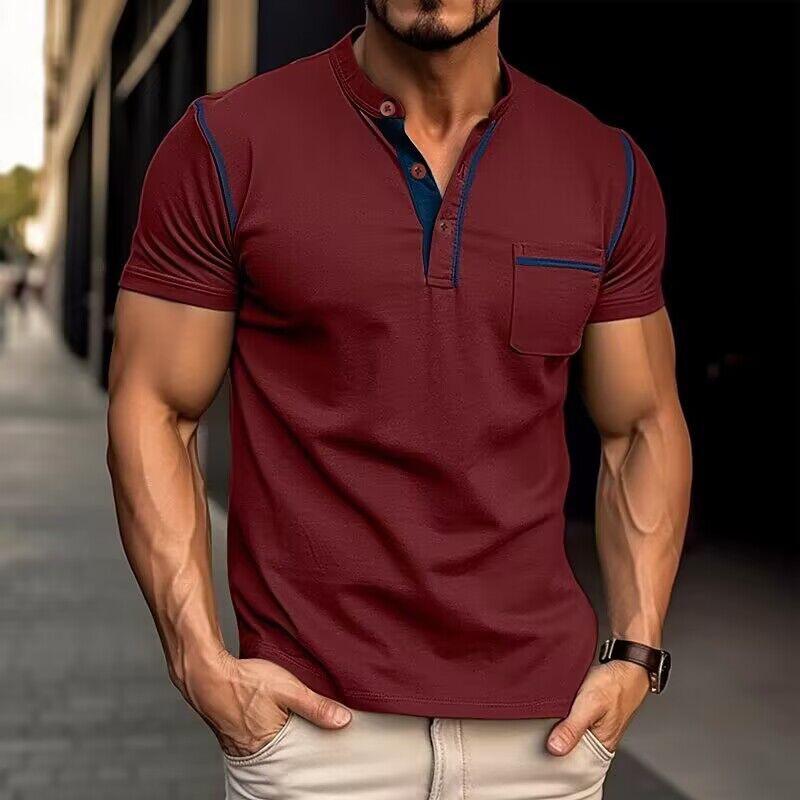 Leroi | Polo colorblock z kołnierzem Henley dla mężczyzn