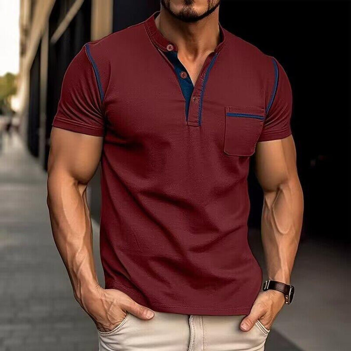 Leroi | Polo colorblock z kołnierzem Henley dla mężczyzn