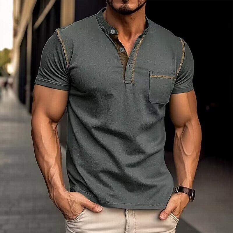 Leroi | Polo colorblock z kołnierzem Henley dla mężczyzn