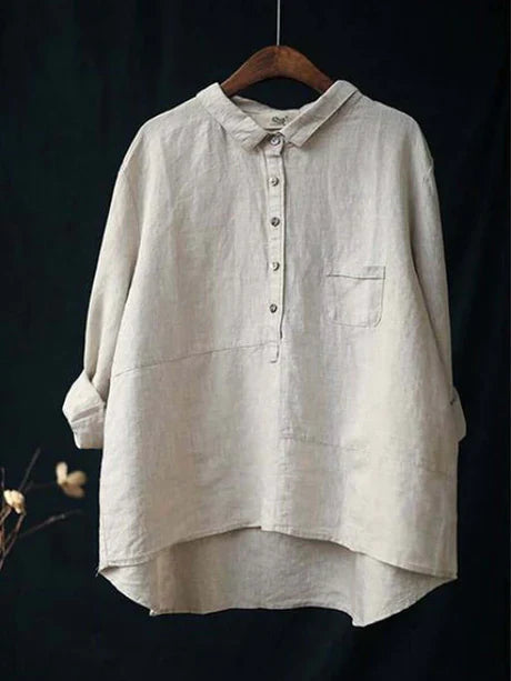 Elegante weite Bluse mit Knöpfen für Damen | Schick