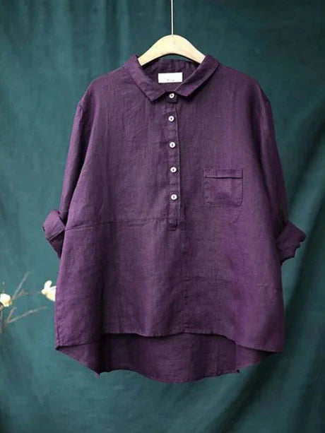 Elegante weite Bluse mit Knöpfen für Damen | Schick