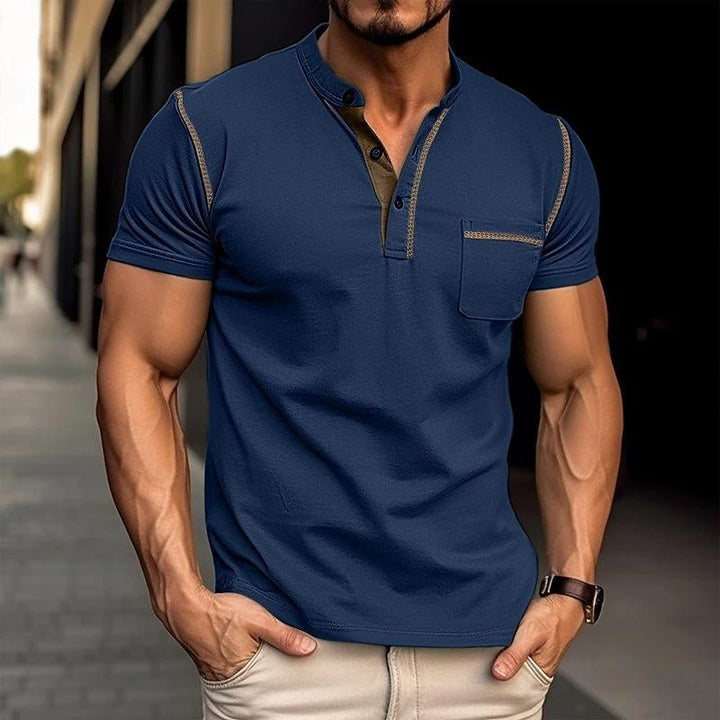 Leroi | Polo colorblock z kołnierzem Henley dla mężczyzn