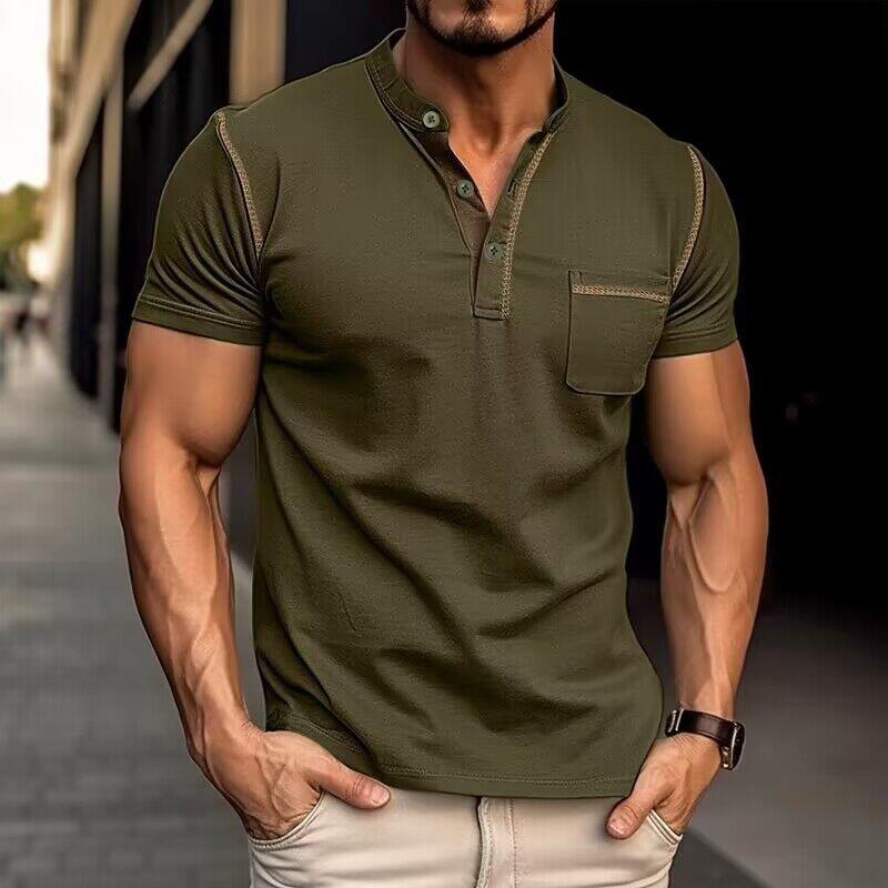 Leroi | Polo colorblock z kołnierzem Henley dla mężczyzn