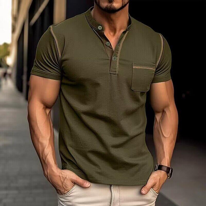 Leroi | Polo colorblock z kołnierzem Henley dla mężczyzn