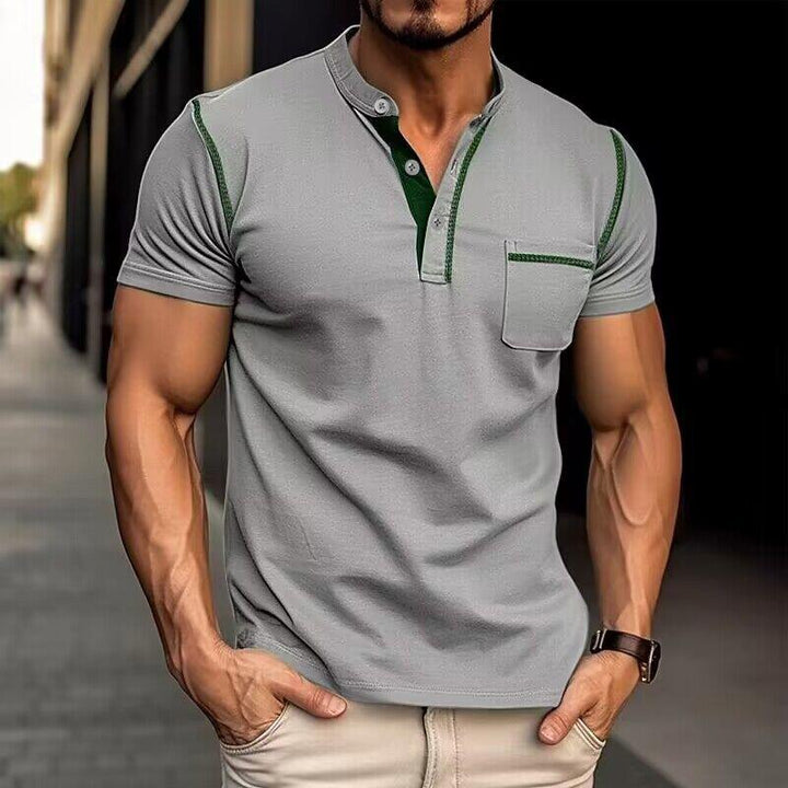 Leroi | Polo colorblock z kołnierzem Henley dla mężczyzn