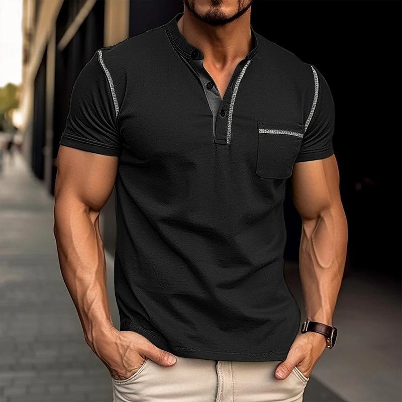 Leroi | Polo colorblock z kołnierzem Henley dla mężczyzn