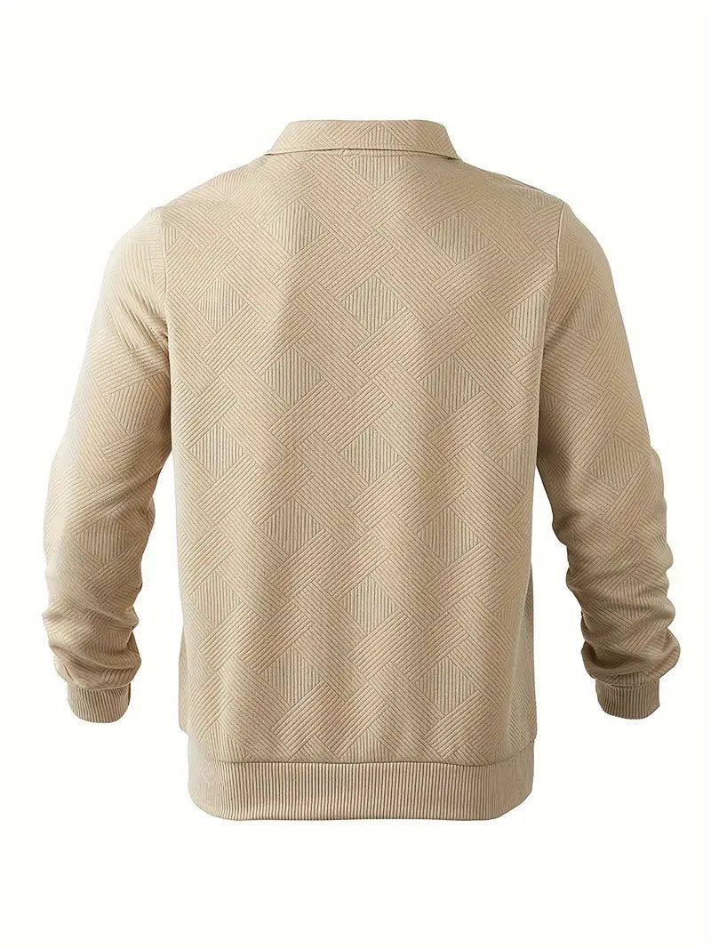 Jules – Felpa vintage da uomo con cerniera e motivi geometrici