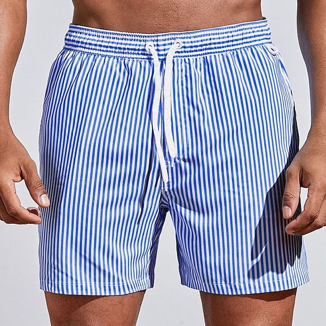 Short de bain rayé pour homme - Style maritime, confort ultime, séchage rapide, taille élastique