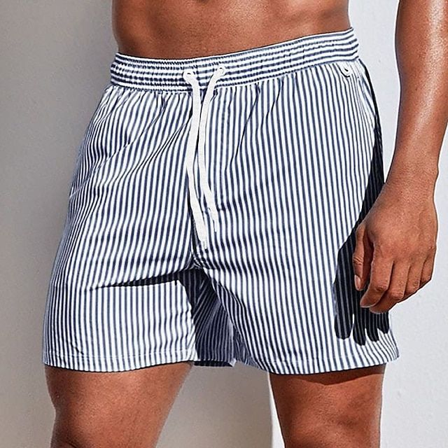 Short de bain rayé pour homme - Style maritime, confort ultime, séchage rapide, taille élastique