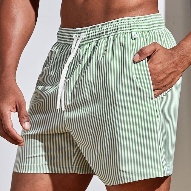 Short de bain rayé pour homme - Style maritime, confort ultime, séchage rapide, taille élastique
