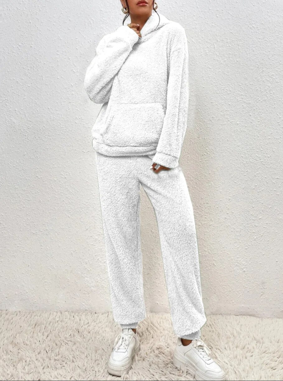 Cozy Fleece Jumpsuit with Hood - Lana Winter Magic