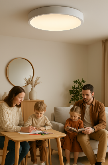 Plafoniera LED Rotonda – Stile Scandinavo, Illuminazione Duratura e Atmosfera Accogliente per la Tua Casa