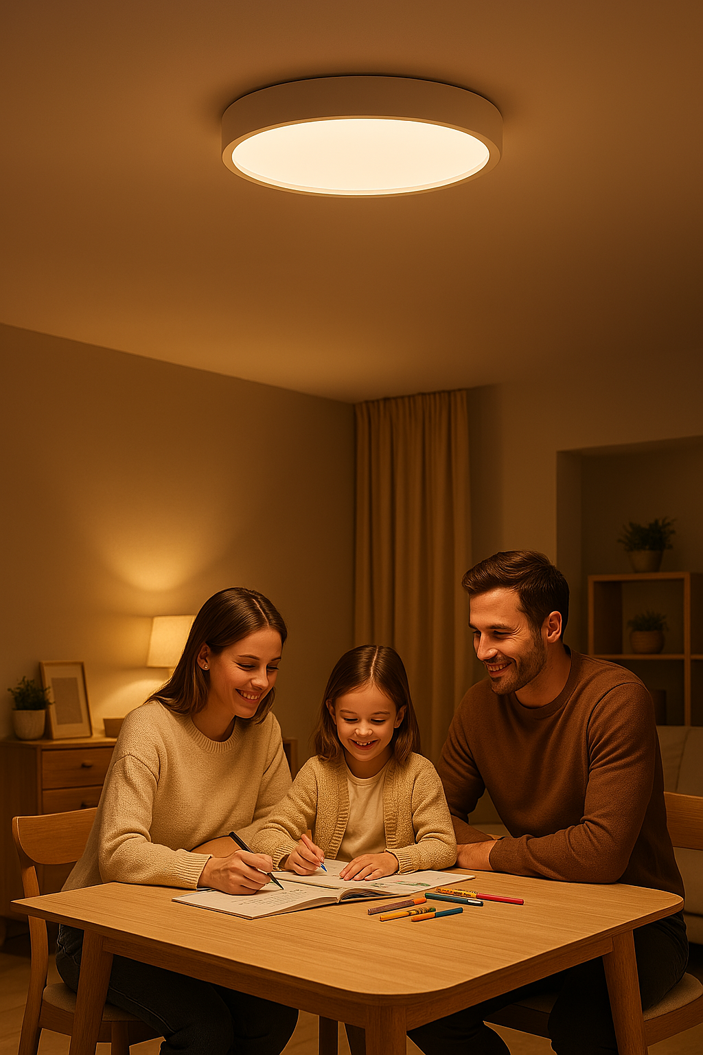 Plafoniera LED Rotonda – Stile Scandinavo, Illuminazione Duratura e Atmosfera Accogliente per la Tua Casa