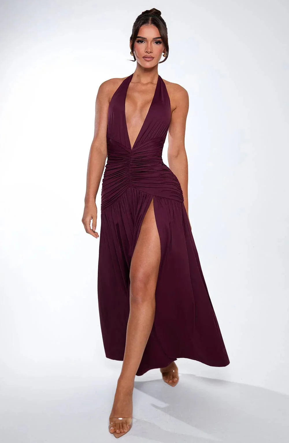 Robe longue à nœuds sans dos