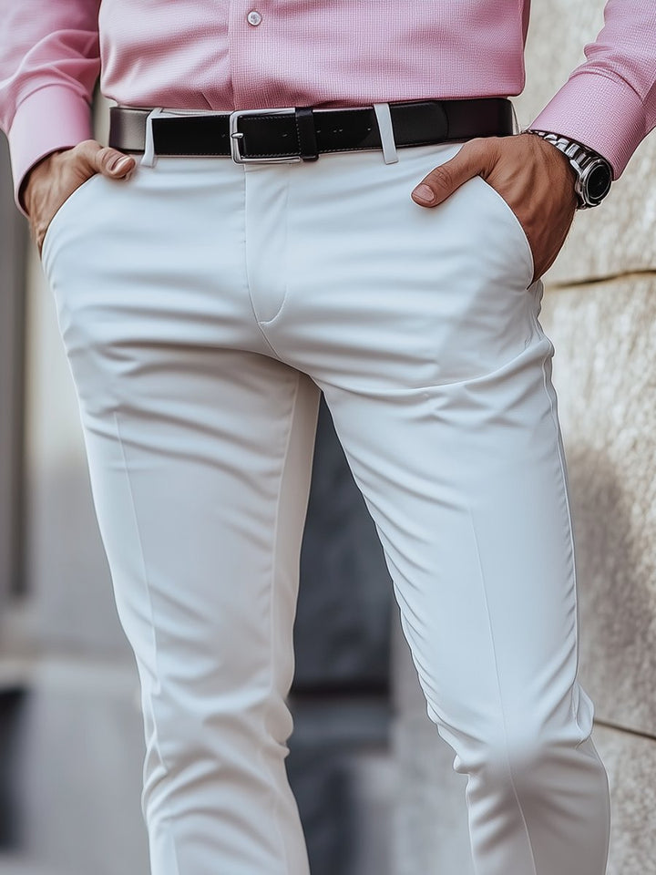 Business Solid Color Suit Pants for Men
