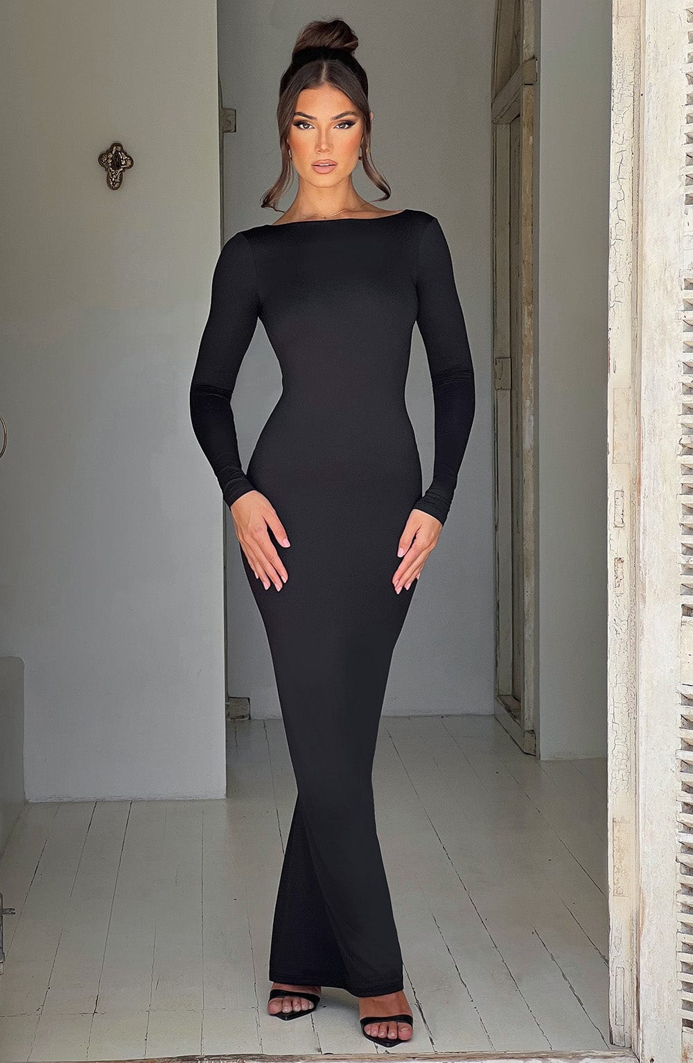 Robe Longue Dos Nu à Col Bateau Lyanna