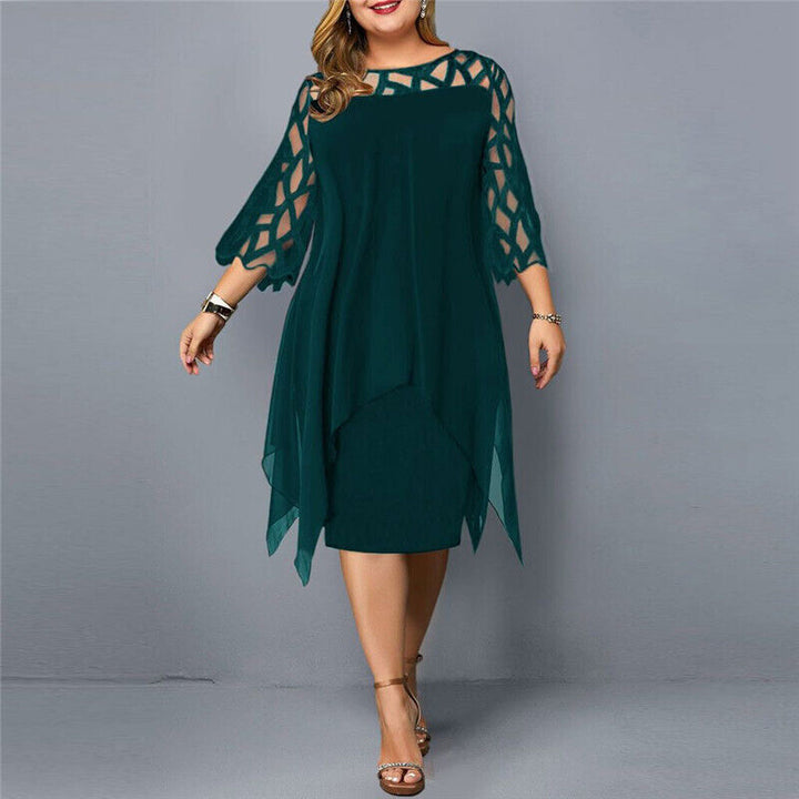 Robe midi élégante grande taille - Onyx