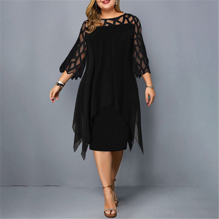 Robe midi élégante grande taille - Onyx