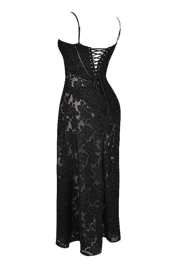 Robe Romantique en Dentelle Vintage avec Tissu Lamé Scintillant – Élégance et Raffinement pour Occasions Spéciales
