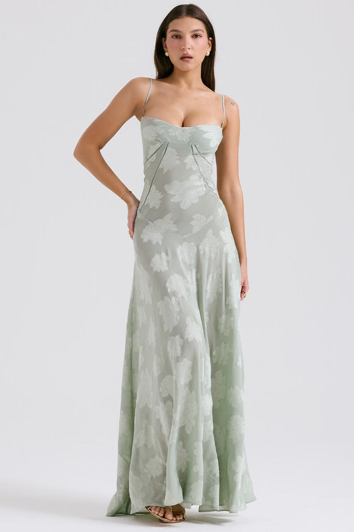Robe Romantique en Dentelle Vintage avec Tissu Lamé Scintillant – Élégance et Raffinement pour Occasions Spéciales