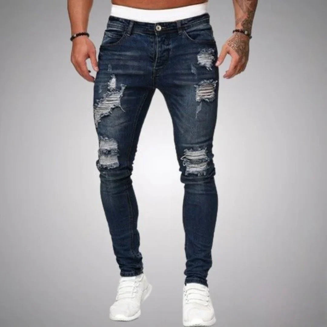 Bequeme zerrissene Jeans für Herren | Entspannt