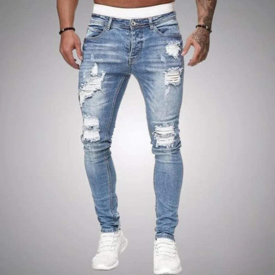Bequeme zerrissene Jeans für Herren | Entspannt